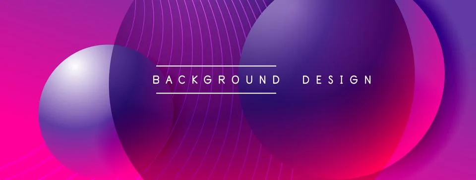 Gradient circles with shadows. Vector techno abstract background. Modern Stock Illustration