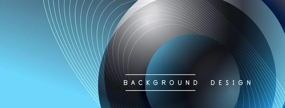 Gradient circles with shadows. Vector techno abstract background. Modern Stock Illustration