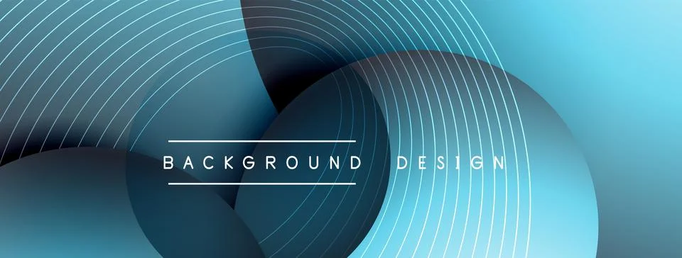 Gradient circles with shadows. Vector techno abstract background. Modern Stock Illustration
