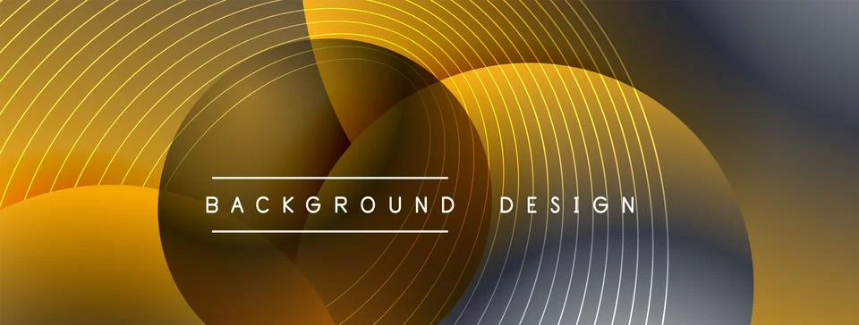 Gradient circles with shadows. Vector techno abstract background. Modern Stock Illustration