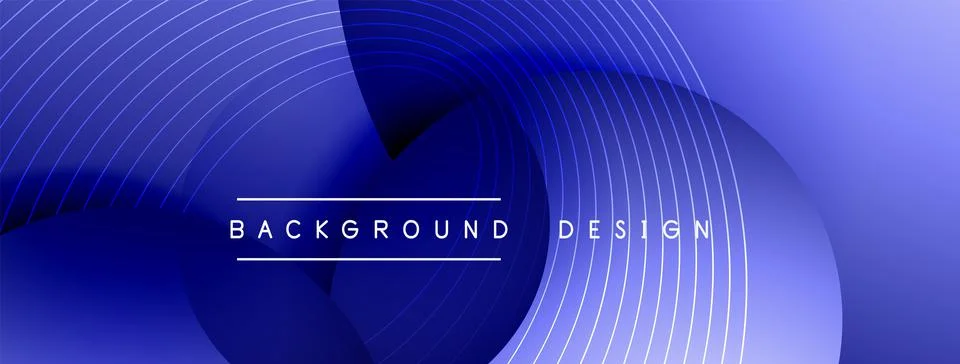Gradient circles with shadows. Vector techno abstract background. Modern Stock Illustration