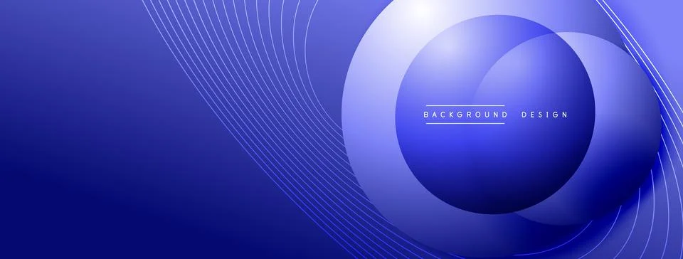 Gradient circles with shadows. Vector techno abstract background. Modern Stock Illustration