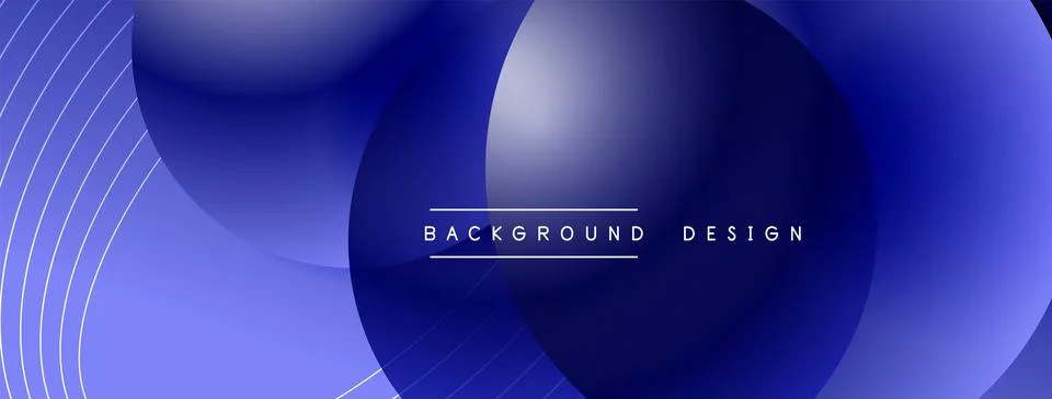 Gradient circles with shadows. Vector techno abstract background. Modern Stock Illustration