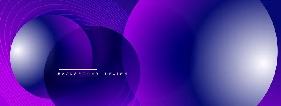 Gradient circles with shadows. Vector techno abstract background. Modern Stock Illustration