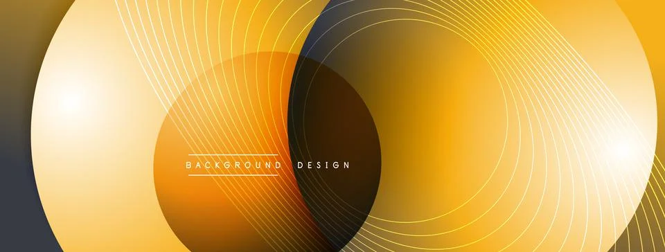 Gradient circles with shadows. Vector techno abstract background. Modern Stock Illustration
