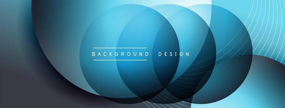 Gradient circles with shadows. Vector techno abstract background. Modern Stock Illustration