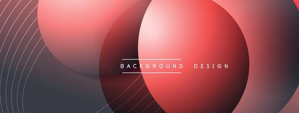 Gradient circles with shadows. Vector techno abstract background. Modern Stock Illustration