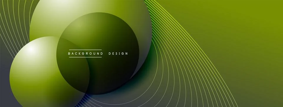 Gradient circles with shadows. Vector techno abstract background. Modern Stockillustratie