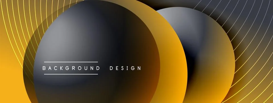 Gradient circles with shadows. Vector techno abstract background. Modern Illustrazione stock