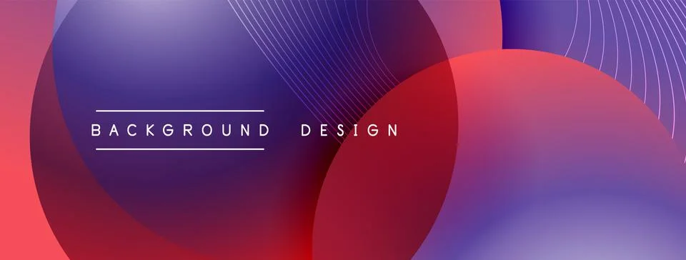 Gradient circles with shadows. Vector techno abstract background. Modern 스톡 일러스트