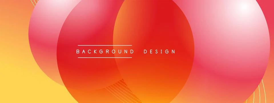 Gradient circles with shadows. Vector techno abstract background. Modern Stock Illustration