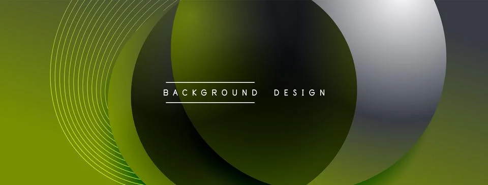 Gradient circles with shadows. Vector techno abstract background. Modern Stock Illustration