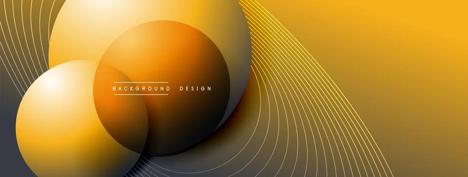 Gradient circles with shadows. Vector techno abstract background. Modern Stock Illustration