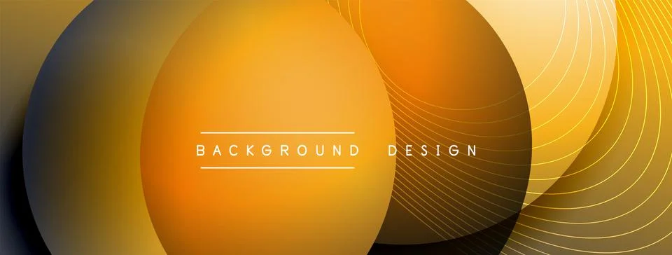 Gradient circles with shadows. Vector techno abstract background. Modern Stockillustratie