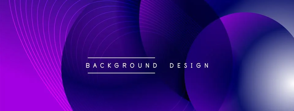 Gradient circles with shadows. Vector techno abstract background. Modern Illustrazione stock