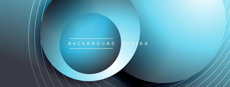 Gradient circles with shadows. Vector techno abstract background. Modern Stock Illustration