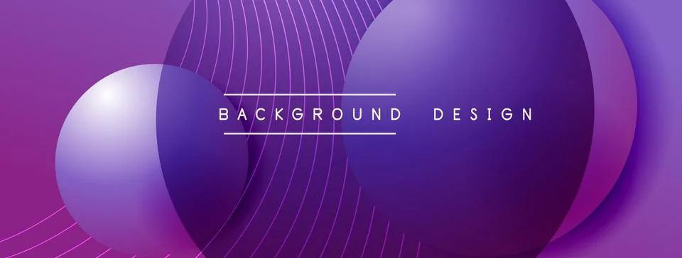 Gradient circles with shadows. Vector techno abstract background. Modern Stock Illustration