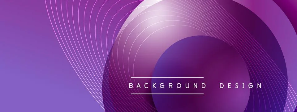 Gradient circles with shadows. Vector techno abstract background. Modern Illustrazione stock