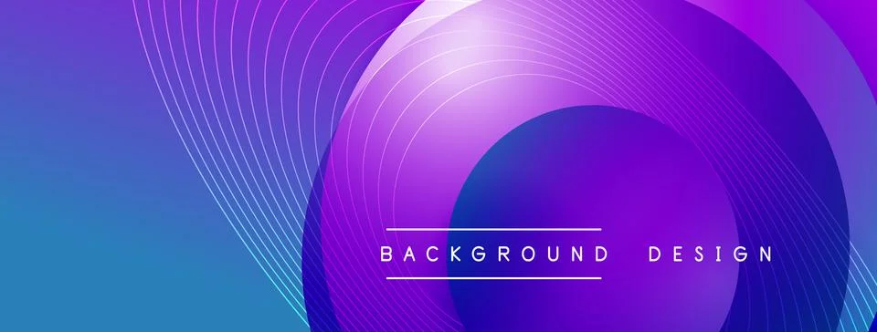 Gradient circles with shadows. Vector techno abstract background. Modern Illustrazione stock