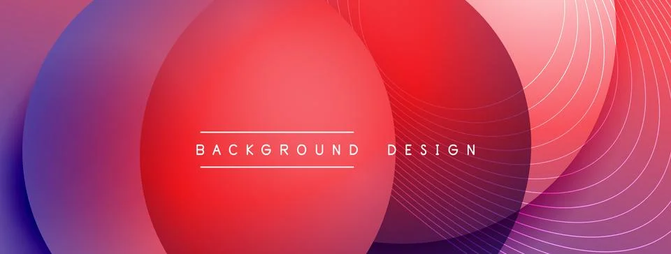 Gradient circles with shadows. Vector techno abstract background. Modern Illustrazione stock