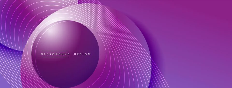 Gradient circles with shadows. Vector techno abstract background. Modern Stock Illustration