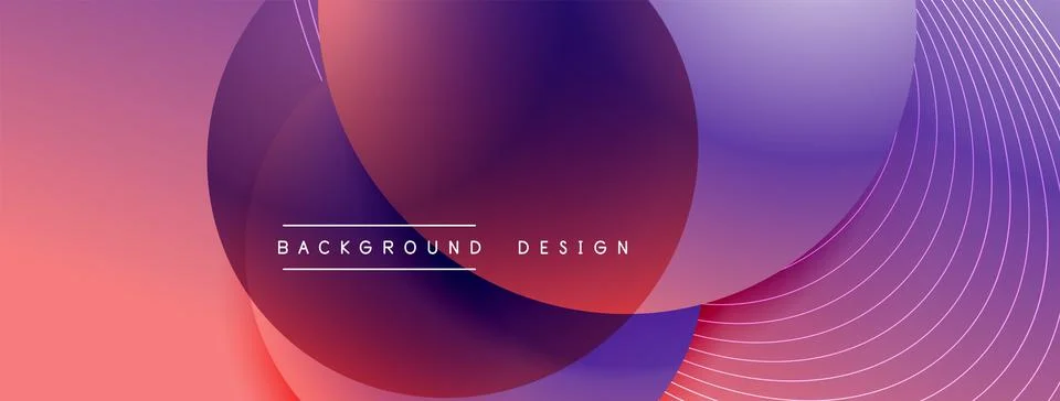 Gradient circles with shadows. Vector techno abstract background. Modern Stock Illustration
