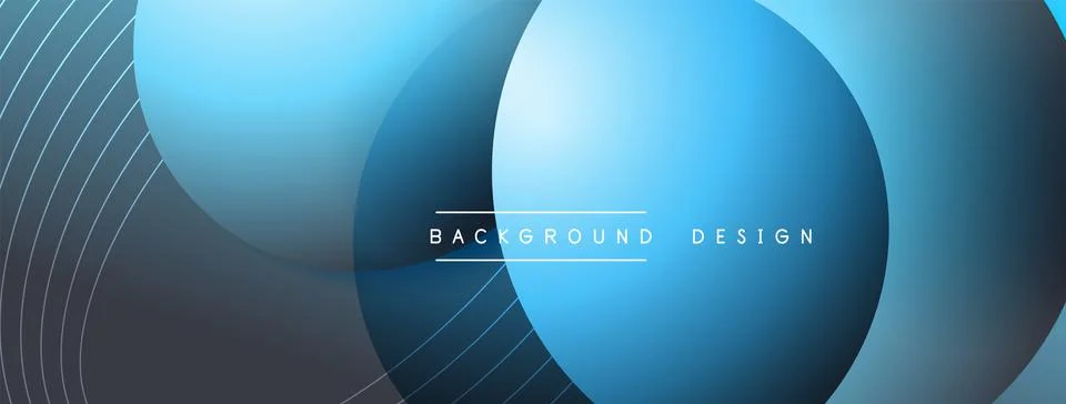 Gradient circles with shadows. Vector techno abstract background. Modern Stock Illustration