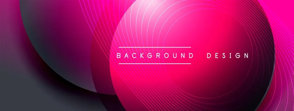 Gradient circles with shadows. Vector techno abstract background. Modern Stock Illustration