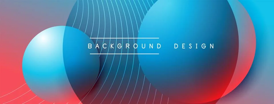 Gradient circles with shadows. Vector techno abstract background. Modern Stock Illustration