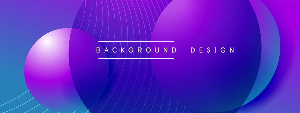 Gradient circles with shadows. Vector techno abstract background. Modern Stock Illustration
