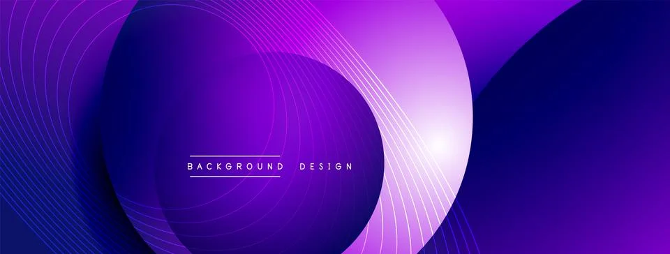 Gradient circles with shadows. Vector techno abstract background. Modern Stock Illustration