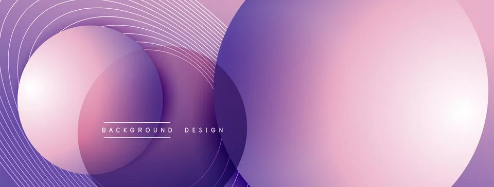 Gradient circles with shadows. Vector techno abstract background. Modern Stock Illustration