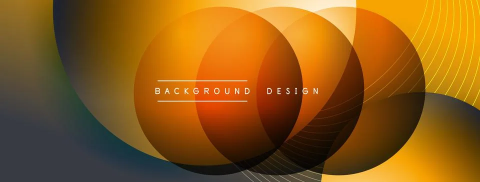 Gradient circles with shadows. Vector techno abstract background. Modern Stock Illustration