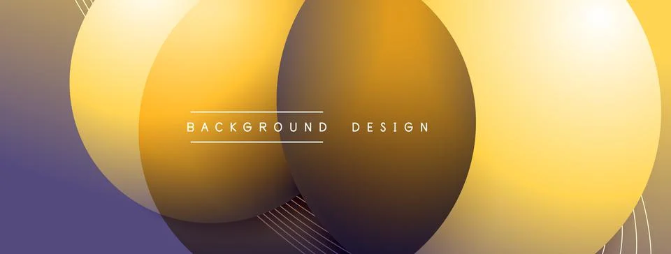 Gradient circles with shadows. Vector techno abstract background. Modern Stock Illustration
