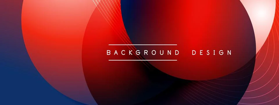 Gradient circles with shadows. Vector techno abstract background. Modern 스톡 일러스트
