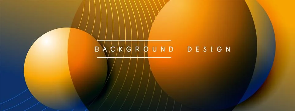 Gradient circles with shadows. Vector techno abstract background. Modern Stock Illustration