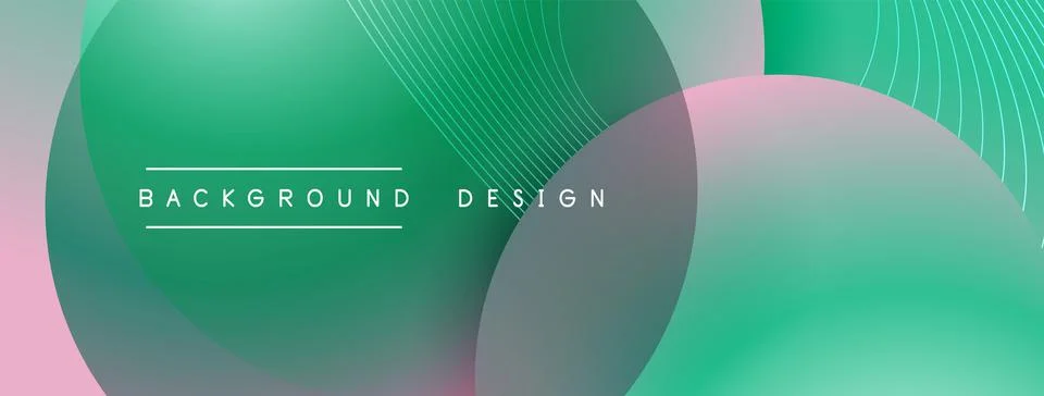 Gradient circles with shadows. Vector techno abstract background. Modern Stock Illustration