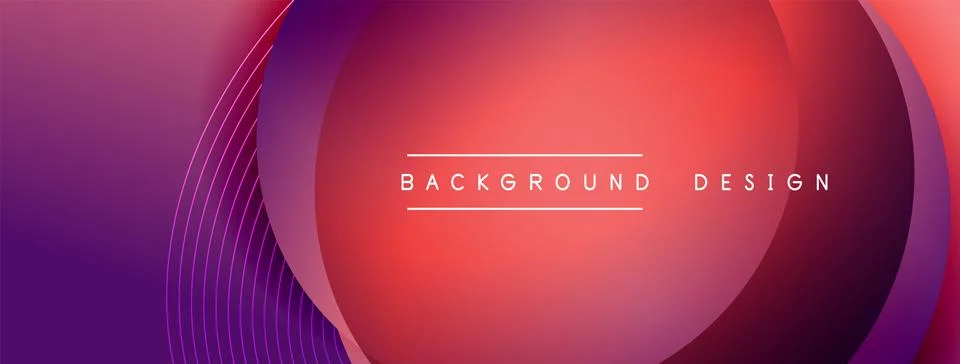 Gradient circles with shadows. Vector techno abstract background. Modern Stock Illustration