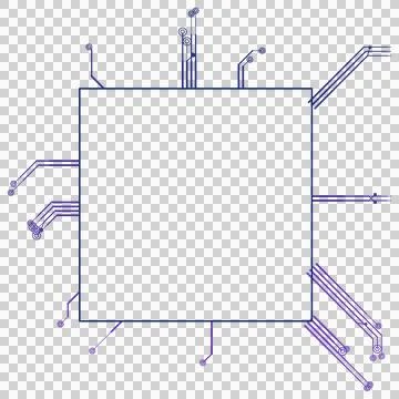 Gradient circuit board square shape transparent PNG design element Stock Photos