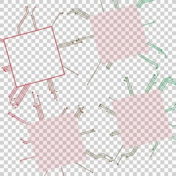 Gradient circuit board square shape transparent PNG Stock Photos