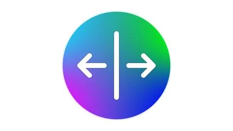 Gradient circular icon with bidirectional arrows Ilustração Stock