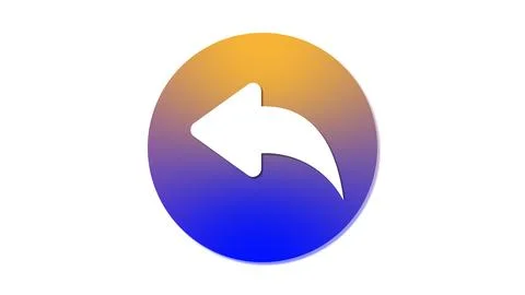 Gradient circular icon with left-pointing arrow Illustrazione stock