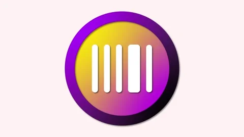 Gradient Circular Logo with Vertical Bars Stock Footage 276555785