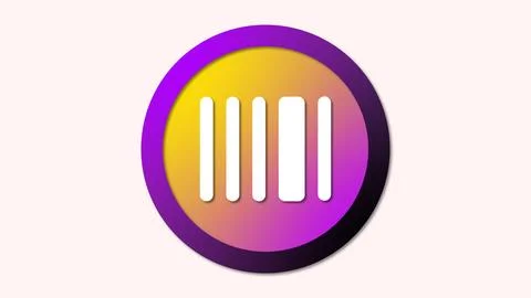 Gradient Circular Logo with Vertical Bars Illustrazione stock