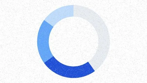Gradient circular progress ring with blue and light blue segments on dotted.. Stock Illustration