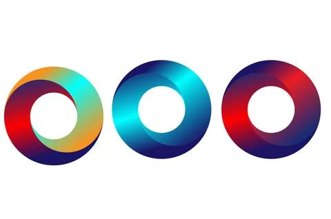 Gradient circular ring logo set abstract colorful swirl Illustrazione stock