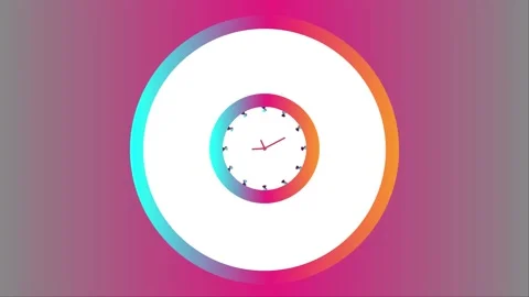 Gradient clock background Stock Footage 167079644