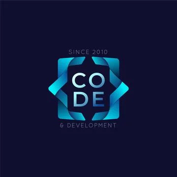 Gradient code and development logo 스톡 일러스트
