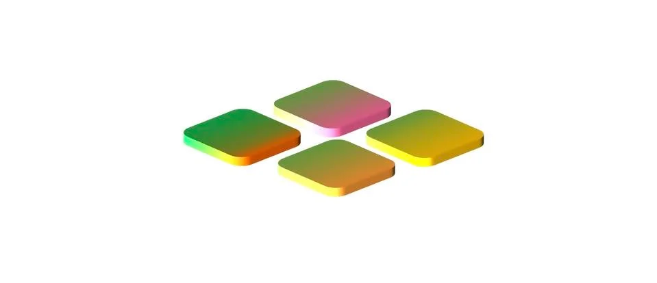 Gradient color 3d square thumb on white background with empty space . Stock Illustration