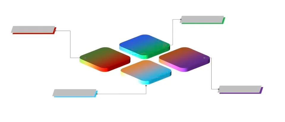 Gradient color 3d square thumb with empty space to attach information . Stock Illustration